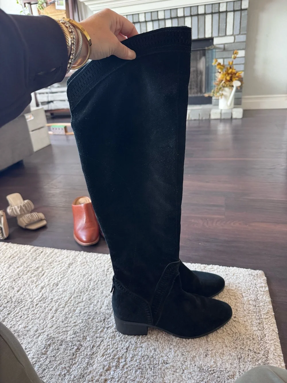 Vince Camuto over the knee suede karindo boots black